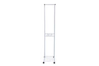 Movable Metal Coat Hanger Stand 4 Turnable Hanging Pole Bottom Storage Shoes Rack
