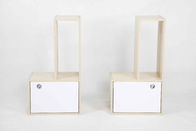 White Oak L Shape Modern Wood Furniture Cabinet Set With Drawer And 2 Shelves