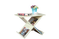 Coffee Side Wooden Occasional Tables X - Shape Magazine Storage For Home Reading