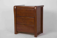 Modern Small Bedside Table Solid Wood , 3 Drawer Bedside Table 19.7 KG Rubber Wood