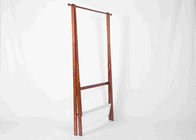 Foldable Wooden Coat Racks Free Standing , Hanging Clothes Rack With Fabric Storage Tier