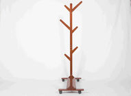 Soild Wood Tree Shape Coat Hanger Stand Shoe Shelf Bottom With Caster Wheels