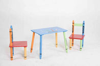 Childrens Wooden Crayon Themed Table And Chair Set , Easy to Assemble