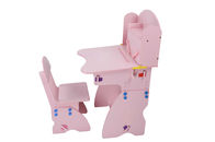 18.3KG Pink Solid Wooden Children'S Desk And Chair Set With Hidden Drawer