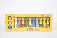 Kids Bowling Set Toddler Wooden Toys With 10 Different Animals Pins And 3 Color Balls