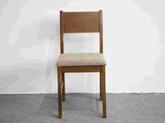 Walnut Solid Wood Dining Chair With Cushion Sloping Back