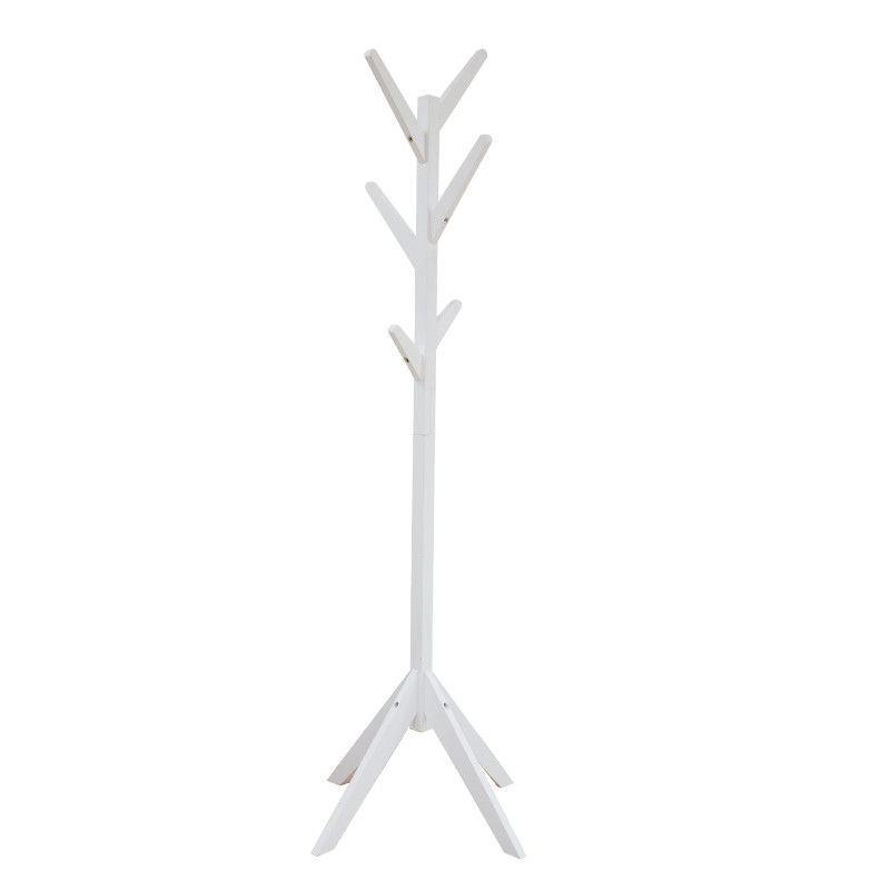 White Durable Wooden Coat Hanger Stand With Tree Branches Design W45*D45*H172CM