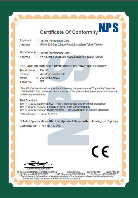 China Pier 91 International Corporation Certification