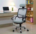 Gray Color Fabric Home Computer Chair With Headrest , Mesh Back For Office