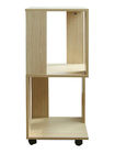 Movable Home Office Wooden Book Rack Maple With Two Layer Storage Space