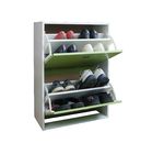 2 Tier Flip Drawers Shoe Organizer Cabinet , Green Shoe Storage Containers