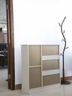 Apartment Slim Shoe Storage Cabinet , 3 Removable Shelves Wooden Shoe Rack With Doors