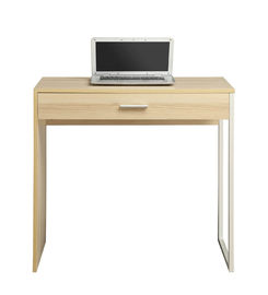 Metal Side Desktop Computer Desk , Wooden Office Computer Table Large Storage Drawer