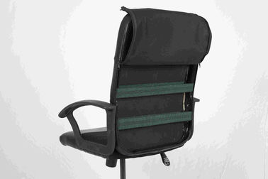 Black Leather Office Chair With Armrest Zipper , Wearable Swivel Computer Chair