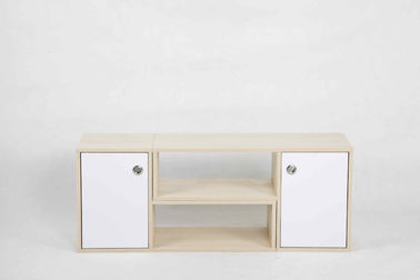 White Oak L Shape Modern Wood Furniture Cabinet Set With Drawer And 2 Shelves