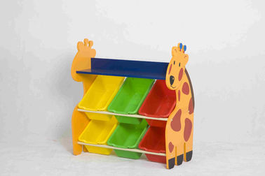 Giraffe Shape Kids Toy Storage Organizer , Plastic Toy Storage Bins Shelf