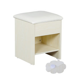 Particle Board Bedroom Makeup Vanity Set White With Mirror / Hidden Cabinet