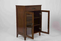 Medium Office Storage Cabinets Two Adjustable Shelves , Brown Storage Cabinet With Drawers