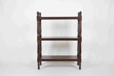 3 Tiers Multi Purpose Wooden Book Rack Walnut With X - Pattern Frame 12.4kg