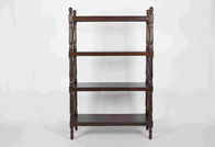 144CM Walnut Soild Wooden Book Rack Four Tiers For Living Room Corner Storage