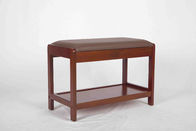 4.6KG Soild Modern Wood Furniture Walnut Shoe Storage Bench With PVC Leather