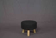 3.1kg Soild Wood Small Upholstered Footstool For Bedroom / Living Room