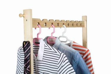 Bedroom Movable Rolling Coat Hanger Stand Rack With 4 Caster Wheels Soild Wood