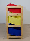60CM Height Kids Playroom Furniture Toy Organizer With Nine Fabric Storage Bins