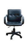 Black Leather Home Office Computer Chair Mid Back With Nylon Armrest 8.6KG