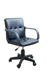 Black Leather Home Office Computer Chair Mid Back With Nylon Armrest 8.6KG