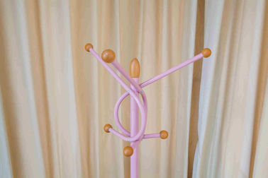 Pink Metal Entryway Coat Rack With Umbrella Stand , 2.8kg Bedroom Jacket Hanger Stand