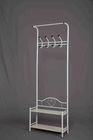 Anti Rust Practical Standing Coat Rack Carbon Steel With Storage Bench Shoes Shelves