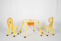 Wooden Animal Themed Childrens Table And Chairs With Hidden Pocket