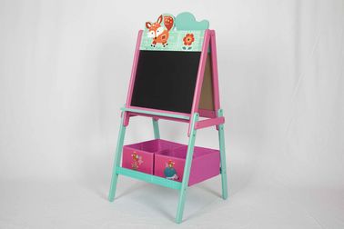 Children Alphabet Wooden Double Sided Easel With Storage Bins