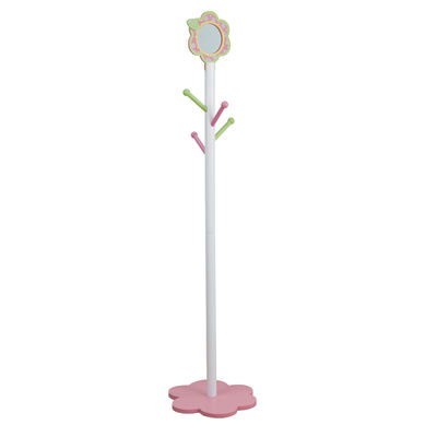 Flower Design 135CM Wooden Children'S Coat Stand