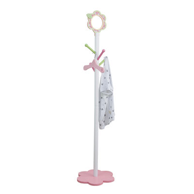 Flower Design 135CM Wooden Children'S Coat Stand