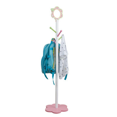 Flower Design 135CM Wooden Children'S Coat Stand