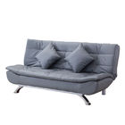 Faux Leather Folding Futon Sofa Bed With 2 Pillows